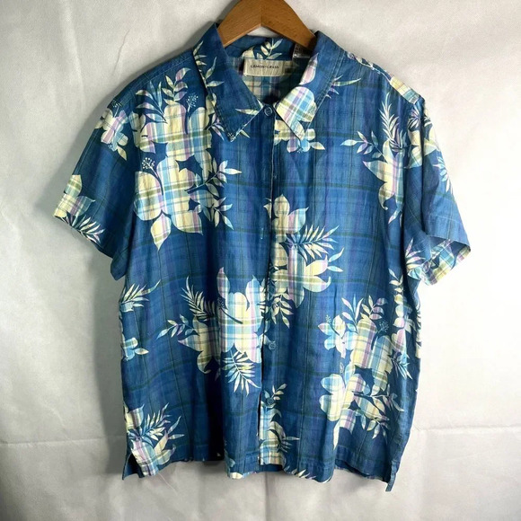 Lemon Grass Vintage Tropical Hawaiian Short Sleeve Shirt Size Large - Picture 8 of 8